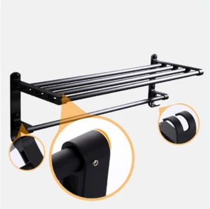 Space aluminum No Drilling Two Tier Towel Rack