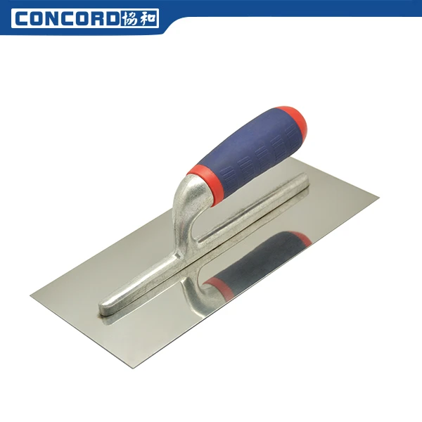 Stainless steel blade plastering trowels with soft plastic handle spatula construction tools