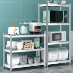 Stainless Steel Kitchen rack organizer Multifunctions Multi Layers Ajustable floor-type Movable storage holders & racks