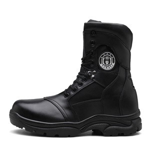 steel toe cap construction Work Safety shoes Men Genuine Leather Military Tactical Boots