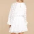 Import stylish long sheer puffy sleeves fashion skirt dress smocked cuff silk dress white polka dot dress with tie belt from China