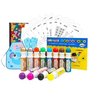 SUPERDOTS CH2851 TWELVE gift packing DOT Marker washable ink dauber with Activity Book for kids doodle painting