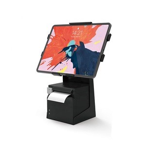 Supermarket security countertop pos universal tablet holder rotatable flexible desk tablet stand with printed stand
