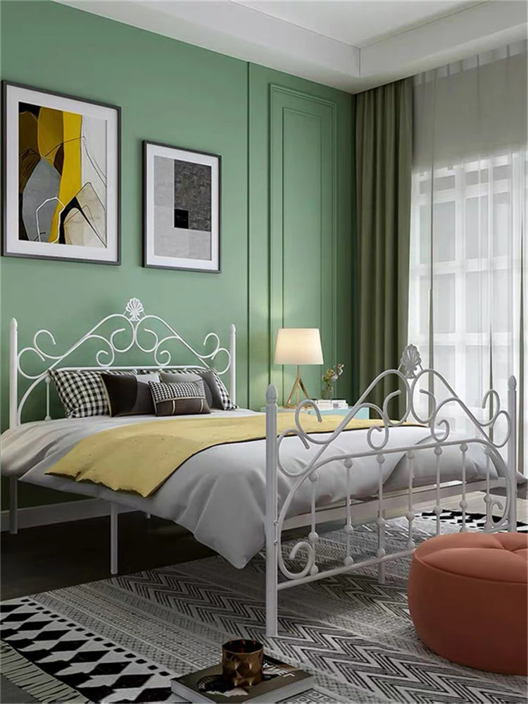 Support Custom Pattern Bed Frame Metal Double Latest Design Double Decker Metal Bed