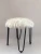 Import SWT Fashion Round Low White Fluff Cloth Faux Fur Home Furniture Foot Rest Stool With Iron Legs from China