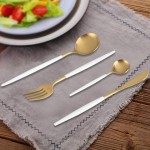 Tableware dishware dinnerware Luxury stainless steel knife fork spoon gold wedding Flatware gold Cutlery Set