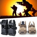 Tactical Folding Front Rear Sight Flip Up Backup Sights BuiS Set Hunting Accessories