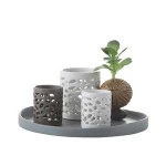 Tea light OEM ceramic candle holder for home decoration