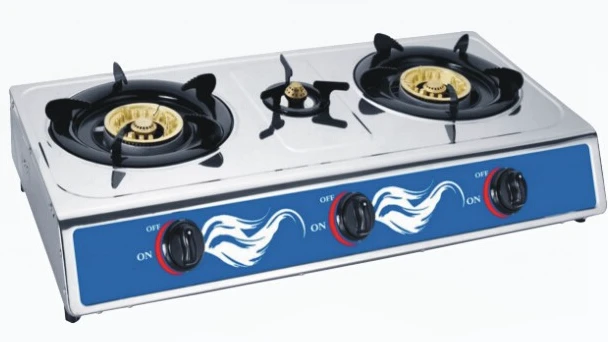 three burners gas stove kitchen cooker appliance