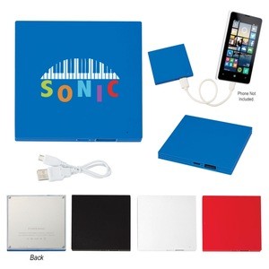 Tile Shape Power Bank - has, LED light indicator, micro USB input and USB output and comes with your logo