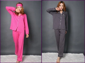 Top quality !!Autumn Cotton Pajama For Womens Pyjamas Homme Lounge Sleepwear Nightwear 2pcs Sets Long Sleeve Top T-shirt & Pants