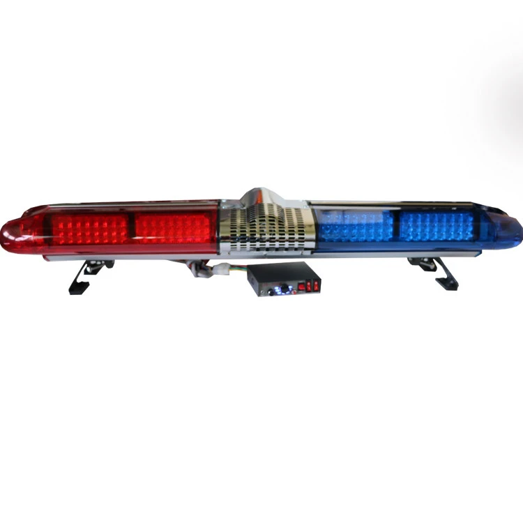 Traffic bar light 120cm 108LED 12V rooftop red blue led strobe warning lightbar with siren speaker for law enforcement vehicle