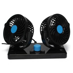 twin head 4inch mini car fan usb dual heads car cooling fan