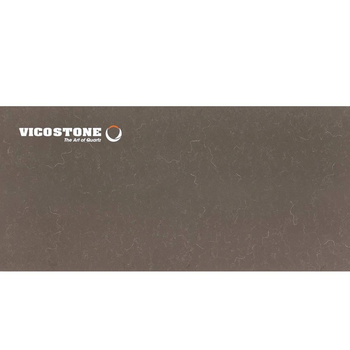Two thin vein layers spread over a brown and gray background Engineered Quartz Stone - Vicostone BQ8810 Imperio