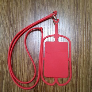 Universal Cell Phone Lanyard with Card Pocket Silicone Neck Strap For iPhone 12 ,accept customize design and printing