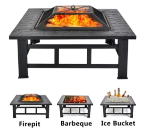 Upgrade Black Steel Garden Heater/Burner  Large Fire Pit