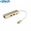 Utech Type C USB 3.0 HUB RJ45 100/1000M Network Card With PD Charging Port