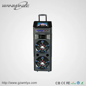 VCD/DVD Player karaoke bluetooth trolley speaker with wireless microphone 2017 songs download