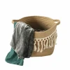 Washable Laundry Baskets Storage Basket Jute &amp; Jute Rope Storage Basket With Tassel Decoration