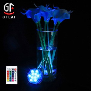 Waterproof Battery Operated Underwater Wedding Floral Wireless Aquarium Pool Submersible Led Lights For Home With Remote