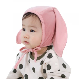 Wefans On stock long rabbit bunny ears hat baby hat boys and girls autumn and winter with ears protection warm cotton