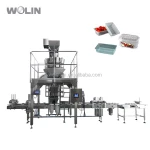 Weighlin auto plastic paper tray load fill lid seal labelling flexible packaging line for beans, fresh vegetables and fruits.