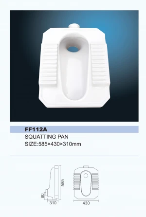 white ceramic standard toilet size squatting pan