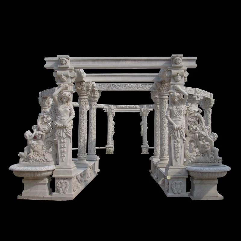 White marble chinese decorative gazebos