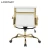Import White PU Leather Executive Chair Furniture Golden Chromed Metal Frame Swivel Office Chair witch low back from China