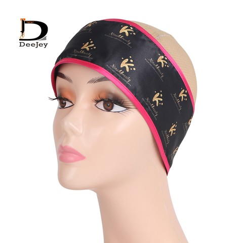 Wholesale All Over Logo Printed Satin Hair Headband Wig Edge Wraps Spa Heads bands Make UP bands