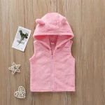 Wholesale Baby Girl Velour Hooded Waistcoat Baby Waistcoat for Autumn and Winter