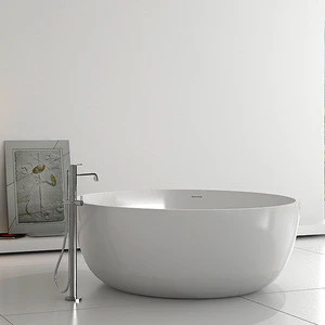 Wholesale Bath supplies,White Artificial Stone Bathtub(Round) BS-8615
