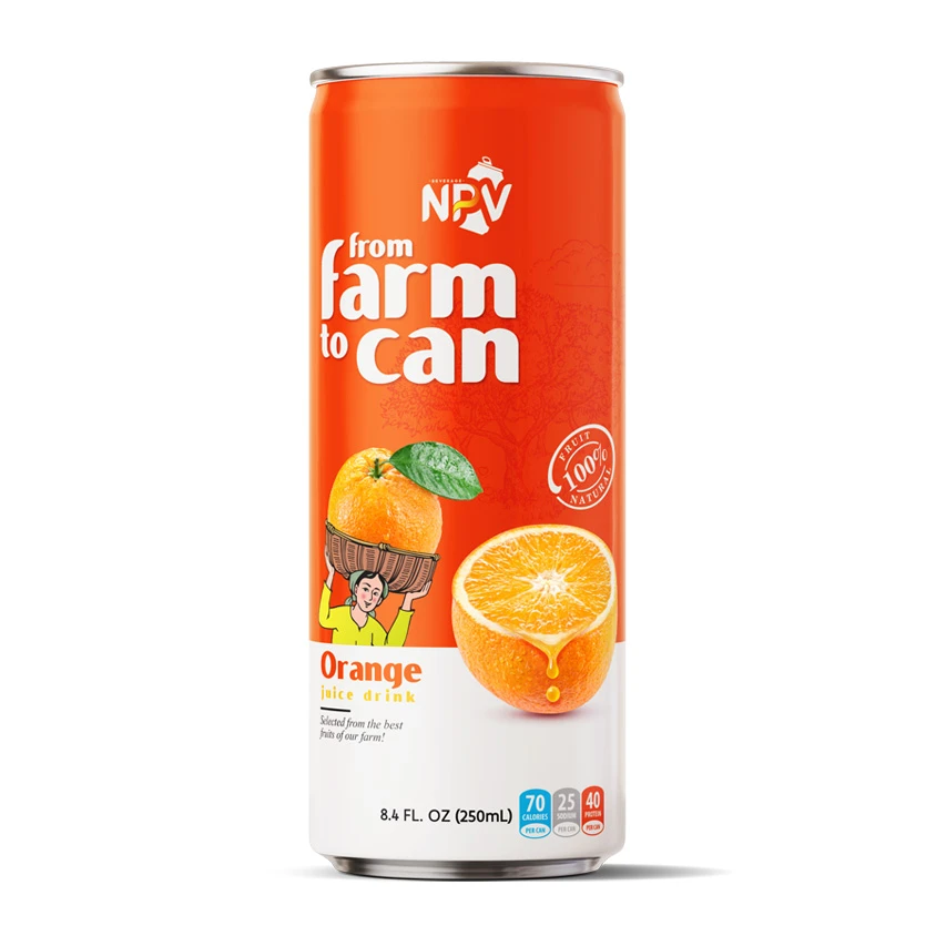 Wholesale  Beverage from VietNam 250ml Alu Can NPV Brand  Best Price Pineapple Juice