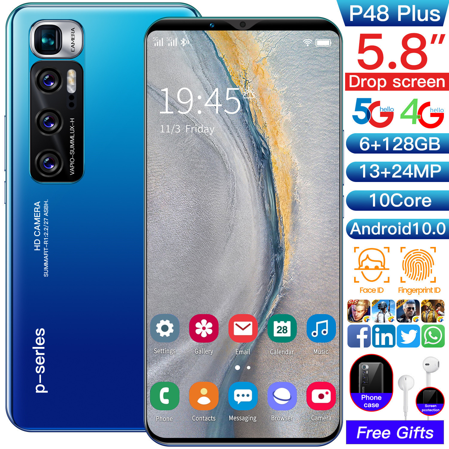 Buy Wholesale Big Screen Oem 5.8 Inch P48 Plus Display Unlocked Smart ...