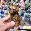Wholesale crystal folk crafts quartz crystals dog tumbled stone dog for gifts