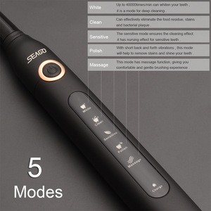Wholesale Electric Toothbrush Sonic Wave Rechargeable Chip Toothbrush Head Whitening Healthy Black Automatic Electric Toothbrush