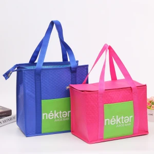 Wholesale High Quality  Non-woven PP Waterproof Large Insulated Tote Lunch Cooler Bag