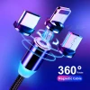 Wholesale In Stock 3 in 1 Magnetic Charging Cable Micro USB Lighting Phone Accessories Type C Fast Charging Magnetic USB Cable