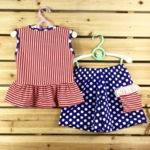 Wholesale Kids Girls July 4th Day Clothes Sets Boutique 4th Of July clothing Sets Children Patriotic July 4th Outfits
