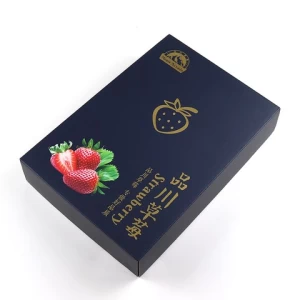 Wholesale Packaging Corrugated Gift Box Strawberry Fresh Fruit Food Rectangular Packaging Fruit Box