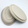 Wholesale Restaurant Eco friendly Oval Shaped Disposable Bagasse Lunch Paper Sugarcane Food Plates & Dishes with Lid