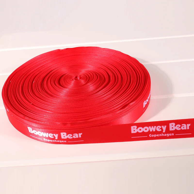 Wholesale ribbons pull curling satin printer heat transfer polyester keychain ribbon