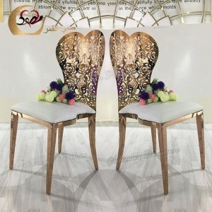 Wholesale rose gold stainless steel metal hotel banquet chair for wedding