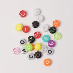 Wholesale Round Loose Plastic Acrylic Letter Beads