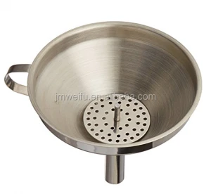 Wholesale stainless steel funnel with detachable strainer / filter