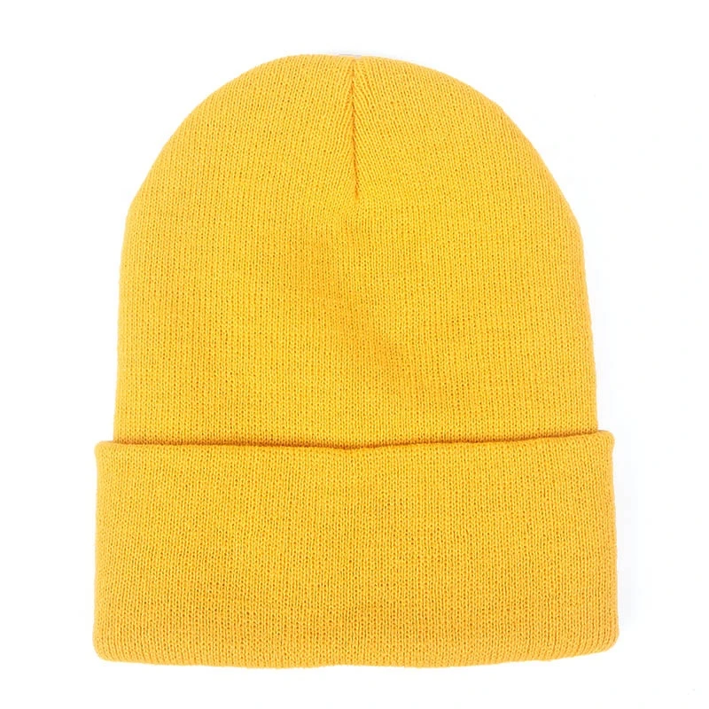 Wholesale Winter Hats Unisex Pure Color Plain Cap Gorro de invierno Knitted Hat Beanie