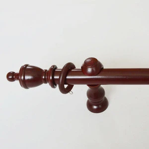 Window 28MM Wood Curtain Pole Track Set with Accessories 335MM Wood Curtain Rod