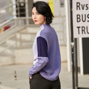 Women Fashion Sweater Turtleneck Knitting Plus Size 100% Wool Pullover Sweater