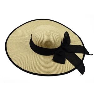 Women&#39;s Big Brim Floppy Foldable Bowknot Straw Hat