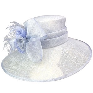 Women&#39;s Summer Sinamay Kentucky Derby Feather Bridal Party Beach Sun Hat Millinery